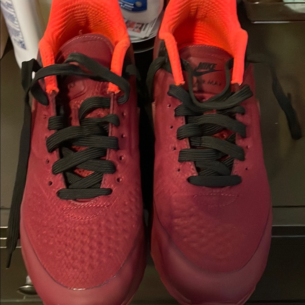 Nike Red and Black Sneakers Breathable Athletic Design